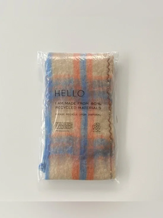 Free People Highland Plaid Scarf, Skinny Plaid Scarf, Color: Ivory-Combo - Picture 4 of 7